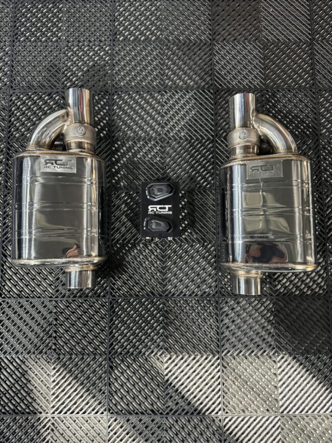 X Monaco Motorworks UNIVERSAL (2) MUFFLERS VALVED REMOTES KIT